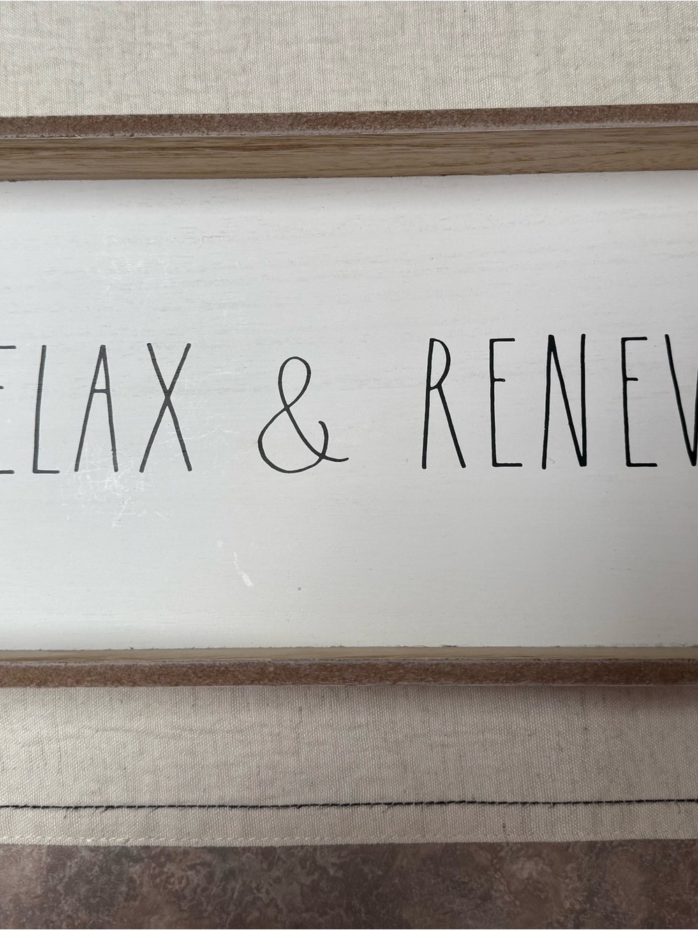 Rae Dunn White & Black "Relax & Renew" Framed Sign